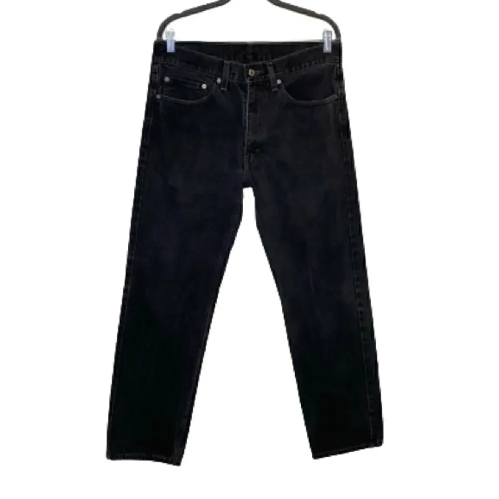 Levi’s black 505 straight leg jeans size 34 X 32